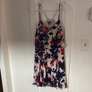 Express Blue and Pink Spaghetti Strap Mini Sundress